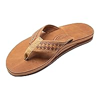 Rainbow Sandals The Bentley Men's Luxury Leather - Double Layer Bow, Handwoven Strap