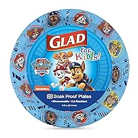 Glad for Kids Paw Patrol Paper Plates, 20 Count, 8.5 Inches | Disposable Paw Patrol Plates for Kids | Heavy Duty Disposable Soak Proof Microwavable Paper Plates for All Occasions