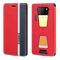 for Unihertz Tank 2 Case, Fashion Multicolor Magnetic Closure Leather Flip Case Cover with Card Holder for Unihertz 8849 Tank 2 (6.81”)