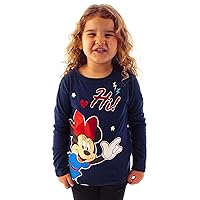 Disney Minnie Mouse Hi Glitter Detailed Girl's Novelty Character T-Shirt (2-3 Years) Blue