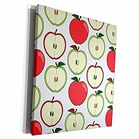 3dRose For the Kitchen - Half Apple Print White - Museum Grade Canvas Wrap (cw_58613_1)