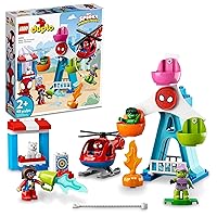 LEGO DUPLO Marvel Spider-Man & Friends: Funfair Adventure 10963 Fairground with Helicopter Toy, Spidey and Hulk Figures, Toys for Toddlers, Boys & Girls Ages 2 Plus