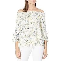 Amy Byer Women's Off The Shoulder Tie-Front Top