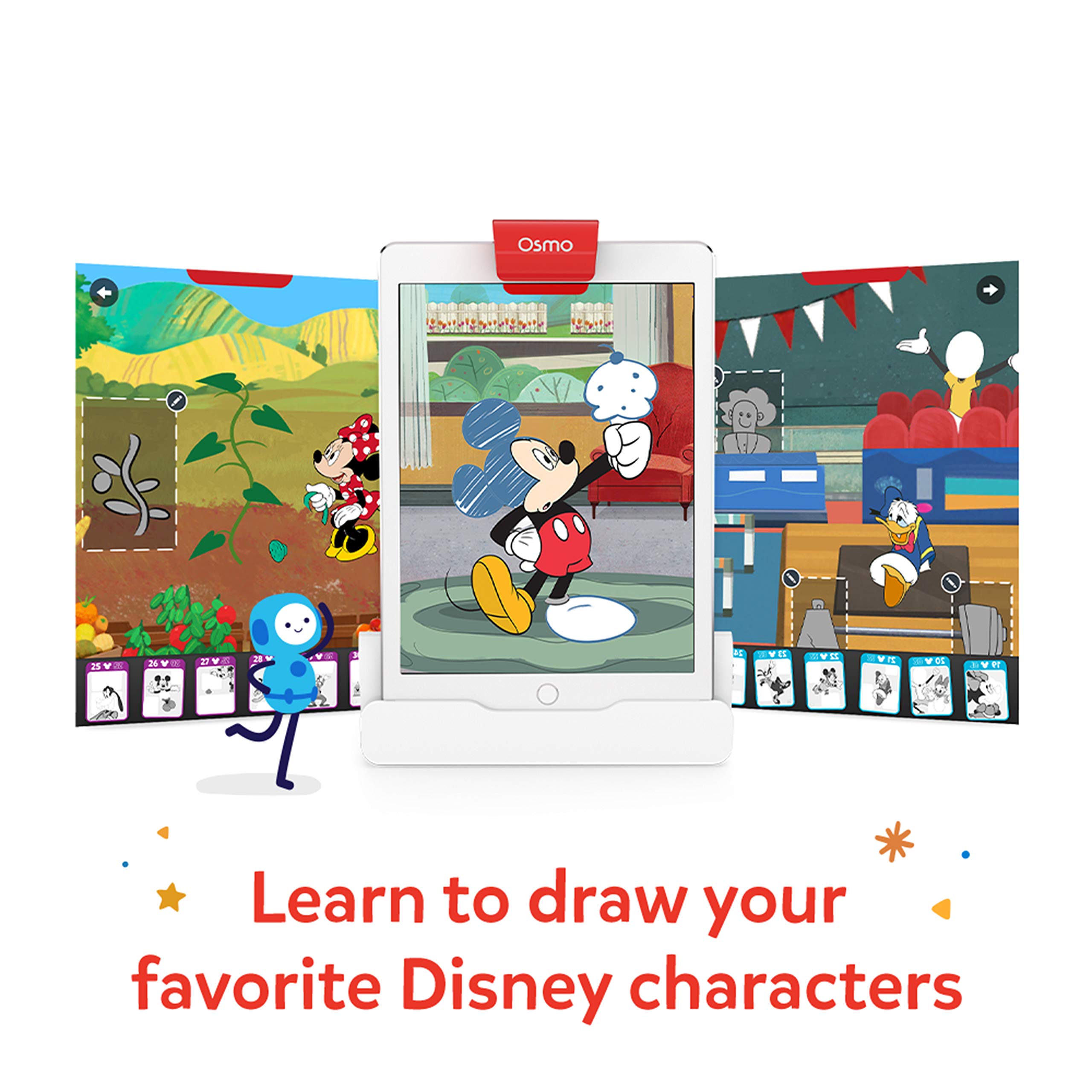 Osmo - Super Studio Disney Mickey Mouse & Friends - Ages 5-11 - Learn to Draw - For iPad or Fire Tablet Educational Learning Games - STEM Toy Gifts, Boy & Girl-Ages 5 6 7 8 9 10 11(Osmo Base Required)