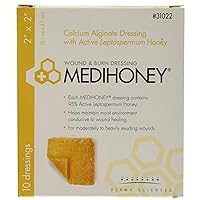 Derma Sciences 31022 Medihoney Calcium Alginate Dressing, 2