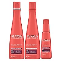 Nexxus Shampoo, Conditioner, & Rebond Treatment Amino Bond 3 for All Types of Damaged Hair with Amino Acids & Keratin Protein 13.5 oz, 5 oz