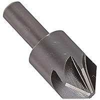 KEO 55051 High-Speed Steel Single-End Countersink, Uncoated (Bright) Finish, 6 Flutes, 90 Degree Point Angle, Round Shank, 1/2