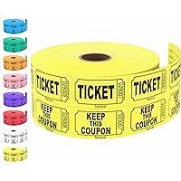 1000 Tacticai Raffle Tickets, Yellow (8 Color Selection), Double Roll, Ticket for Events, Entry, Class Reward, Fundraiser & Prizes