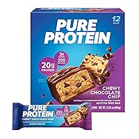 Bars, High Protein, Nutritious Snacks to Support Energy, Low Sugar, Gluten Free, Chewy Chocolate Chip, 1.76oz (Pack of 12), Packaging may vary