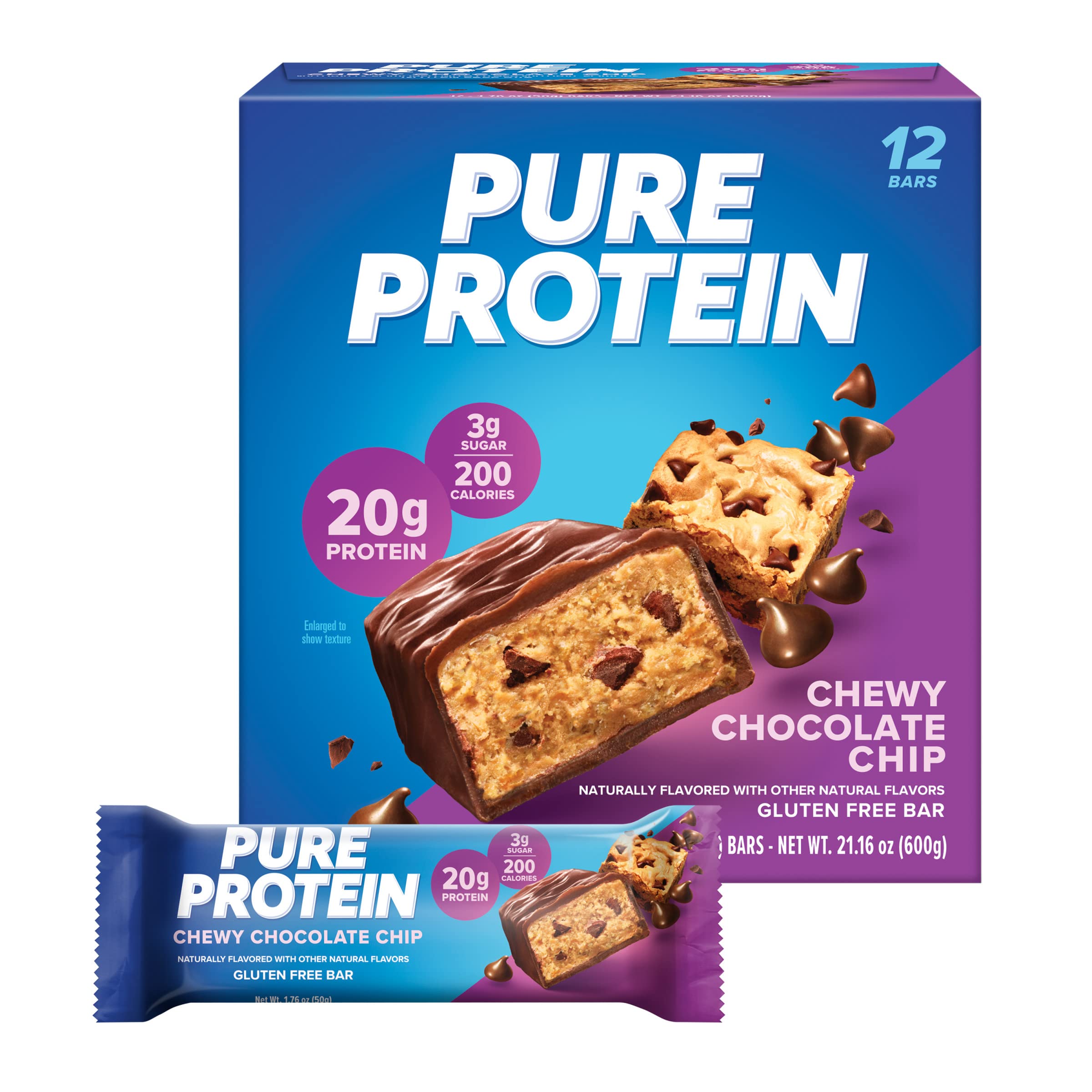 Pure Protein Bars, High Protein, Nutritious Snacks to Support Energy, Low Sugar & Bars, High Protein, Nutritious Snacks to Support Energy, Low Sugar, Gluten Free