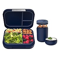 Bentgo® Modern Bento-Style Lunch Box Set With Reusable Snack Cup (Navy)