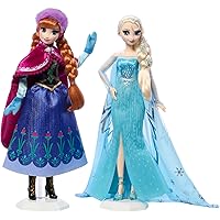 Mattel Disney Frozen Anna and Elsa Collector Dolls to Celebrate Disney 100 Years of Wonder, Inspired by Disney Frozen Movie, For Kids and Collectors