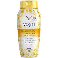 Vagisil Feminine Wash for Intimate Area Hygiene, Scentsitive Scents, pH Balanced and Gynecologist Tested, White Jasmine, 12 oz (Pack of 1)