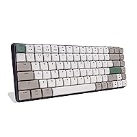 Azio Cascade Slim Mechanical Keyboard, 75% Layout, Low Profile Backlit RGB, Hotswap Switches and Keycaps, Wired USB-C or Bluetooth Wireless Connection (Gateron Brown Switches) (Forest Light)