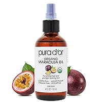 4 Oz Organic Maracuja Oil - Passion Fruit Seed Oil - 100% Pure USDA Certified Premium Grade Cold Pressed Body Oil For Hair, Skin & Face - Hydrating Therapy
