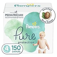 Diapers Size 4, 150 Count - Pampers Pure Protection Disposable Baby Diapers, Hypoallergenic and Unscented Protection (Packaging & Prints May Vary)
