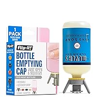 1-Pack Bottle Emptying Kit – No more wasted product - Fits most plastic bottles – Get out every drop of Shampoos, Lotions, & More – 1 Base Cap, 3 Adapters – Pastel Color Edition