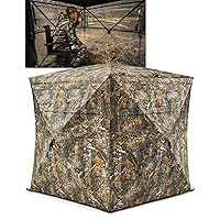 TIDEWE Hunting Blind See Through with Carrying Bag, 2-3 Person Pop Up Ground Blinds 270 Degree, Portable Resilient Hunting Tent for Deer & Turkey Hunting (Camouflage)