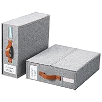 Yecaye Bed Sheet Organizers and Storage, 2 Pack Sheet Organizer for Linen Closet, Foldable Bedding Sheets Set Organizer (Queen & King Size) with Window for Bedsheets,Duvet Covers and Pillow