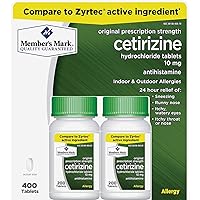 Member's Mark Cetirizine Hydrochloride 10mg Antihistamine 400 Tablets - Formerly Known as Simply Right