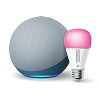 Echo (4th Gen) in Twilight Blue bundle with TP-Link Kasa Smart Color Bulb