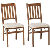 STAKMORE Arts and Craft Folding Chair Fruitwood Finish, (Set of 2) , 22.5 in x 17 in x 35.5 in