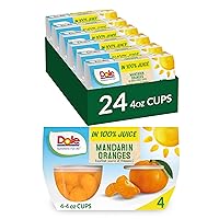 Fruit Bowls Mandarin Oranges in 100% Juice Snacks, 4oz 24 Total Cups, Gluten & Dairy Free, Bulk Lunch Snacks for Kids & Adults