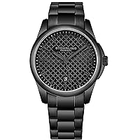 Stuhrling Original Mens Slim Dress Watch Stainless Steel Case and Band - Black Sport Watches Analog Watch Dial with Date - Minimalist Design for Men Argyle Collection