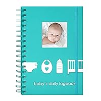 Pearhead Baby’s Daily Log Book, Easy to Fill Pages to Track and Monitor Your Newborn Baby’s Schedule, Daily Tracker For New Parents, Teal