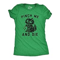 Womens Pinch Me and Die T Shirt Funny Cat Saint Patricks Day T Shirt Sarcastic