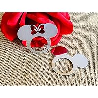Mickey Mouse Napkin Rings, Stainless Steel Minnie Mouse Head, Silver Napkin Ring Holders, Disney Party Supplies, Birthday Table Settings, Clubhouse Decoration, Tableware Plate Centerpiece, Mickey Ears