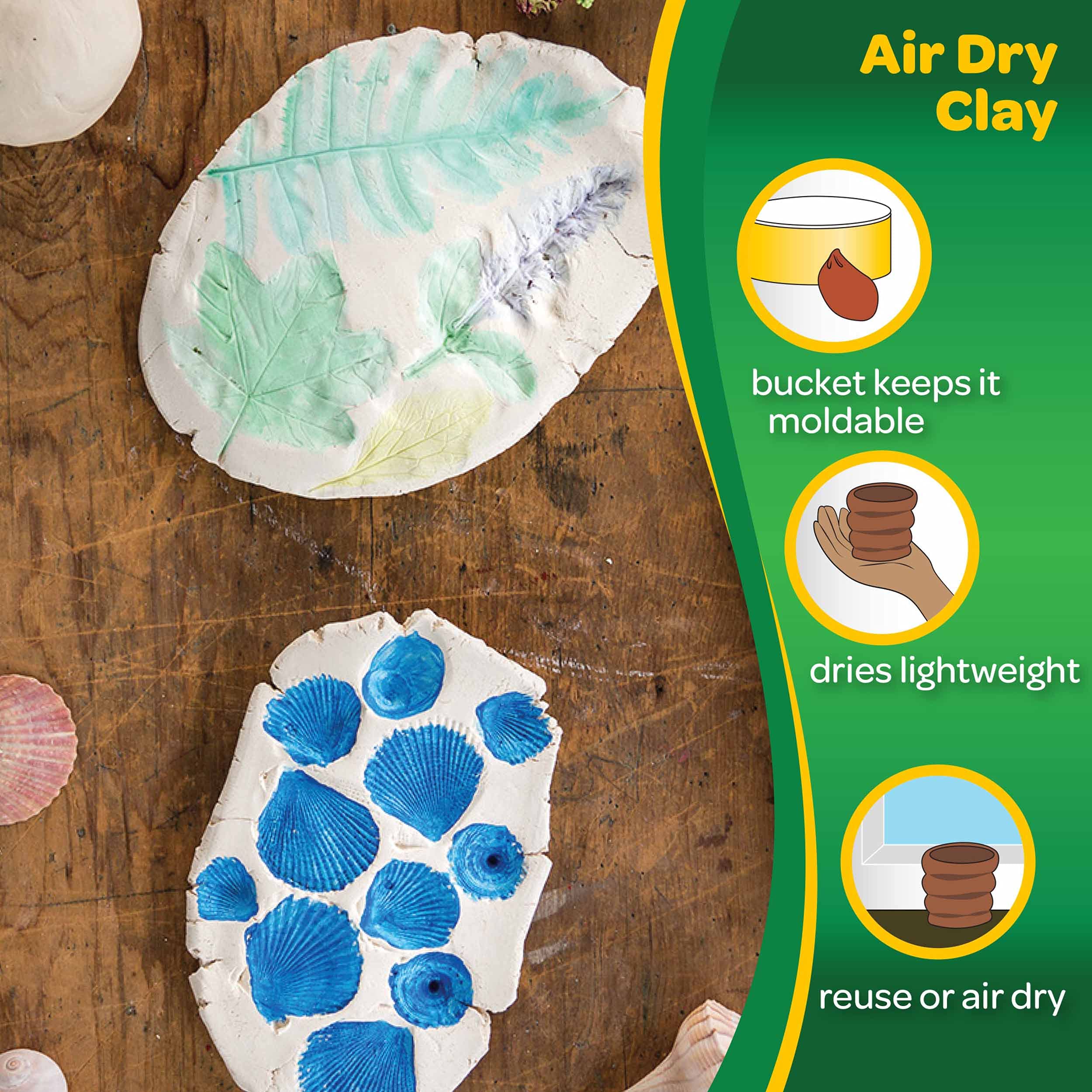 Crayola Air Dry Clay, White, Modeling Clay for Kids, Back to School Crafts, 25lb