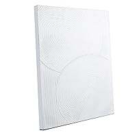 Zessonic White Boho Abstract Wall Art - 3D Minimalist Line Hand Painting for Boho Decor, 24