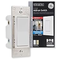 Enbrighten Add-On Switch QuickFit and SimpleWire, In-Wall Rocker Paddle, Z-Wave ZigBee Wireless Smart Lighting Controls, NOT A STANDALONE Switch, 46199 , White and Light Almond