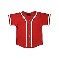 Hat and Beyond Kids Baseball Jersey Button Down T Shirts Hipster Plain Hip Hop Uniforms