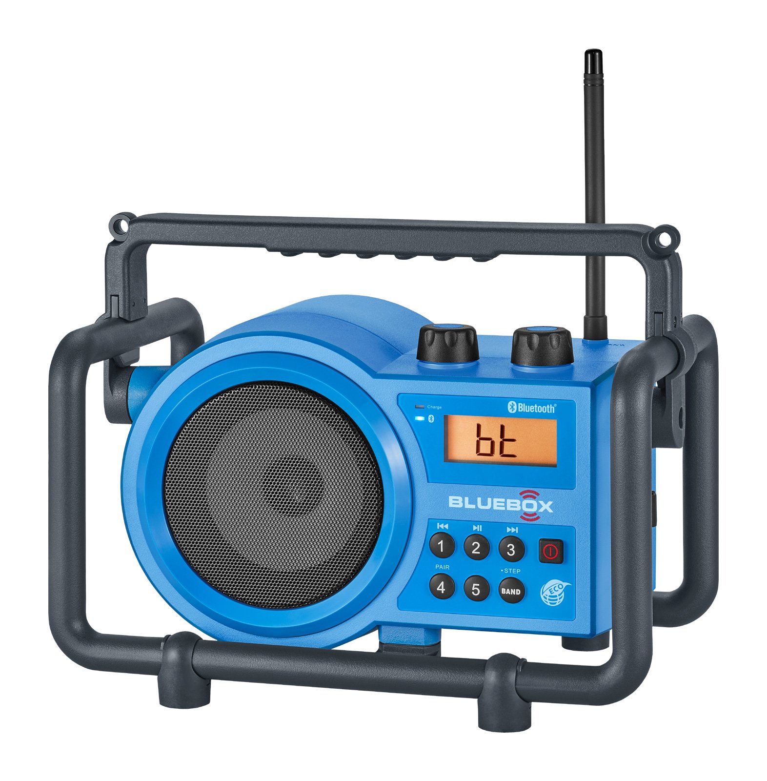 Sangean BB-100 BlueBox AM/FM Ultra-Rugged Digital Receiver with Bluetooth, Blue, 12.4