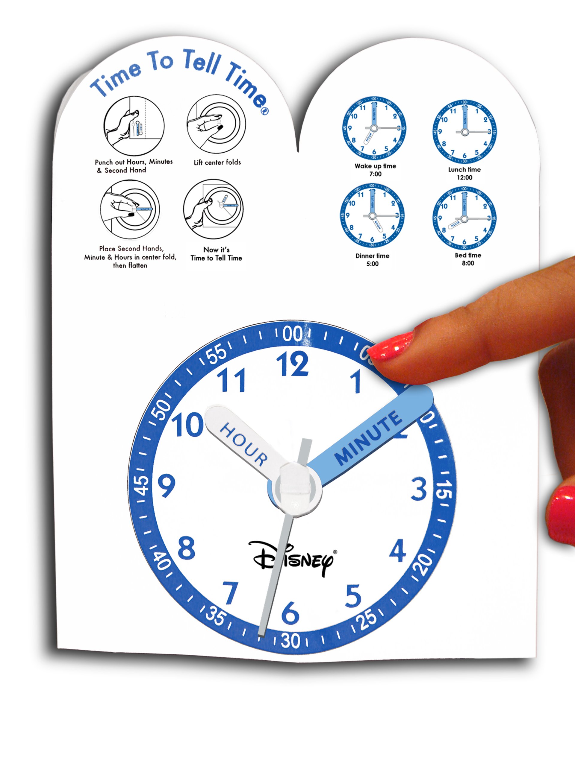 Disney Kids' Bezel Stainless Steel Time Teacher Analog Nylon Strap Watch