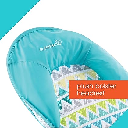 Summer Deluxe Baby Bather (Triangle Stripes) Bath Support for Use in the Sink or Bathtub Includes 3 Reclining Positions, 1 Count (Pack of 1)