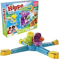 Monopoly E9707800 Hippo Flipp Melon Combat Game for Children Aged 4 and Above Electronic Preschool Game for 2-4 Players
