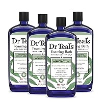 Dr Teal's Foaming Bath with Pure Epsom Salt, Cannabis Sativa Hemp Seed Oil, 34 fl oz (Pack of 4) (Packaging May Vary)