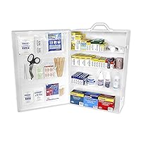 Rapid Care First Aid 80095 4 Shelf ANSI/OSHA Compliant All Purpose First Aid Cabinet Wall Mountable