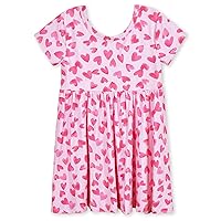 Gerber Baby-Girls Toddler Buttery-Soft Short Sleeve Twirl Dress With Viscose Made With Eucalyptus