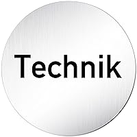 Türschilder24 XXL door sign, diameter 100 mm, sign technology, made of solid aluminium, polished stainless steel look, 100% made in Germany