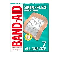 Band-Aid Brand Skin-Flex Adhesive Bandages for First Aid and Wound Care of Minor Cuts and Scrapes & Burns, Flexible Sterile Bandages for Fingers & Knees, Extra Large, All One Size, 7 ct