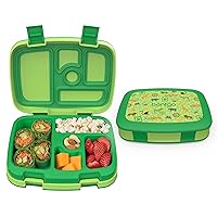 Bentgo® Kids Prints Leak-Proof, 5-Compartment Bento-Style Kids Lunch Box - Ideal Portion Sizes for Ages 3 to 7 - BPA-Free, Dishwasher Safe, Food-Safe Materials (Safari)