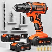 Cordless Drill Set, VIWKO 20V Power Drill Cordless with 2 Batteries and Charger, 3/8 Inch Chuck Electric Drill, 25+1 Torque Setting, 2 Speeds, 370 In-lb Torque, 42Pcs Drill Driver Bits/Screws for DIY