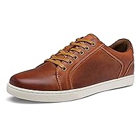 Jousen Men's Sneakers Leather Casual Shoes for Men Breathable Business Casual Sneaker Retro Fashion Sneaker