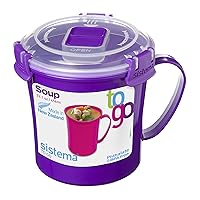 Sistema Microwave Plastic Soup Mug, 2.8 Cup, Medium