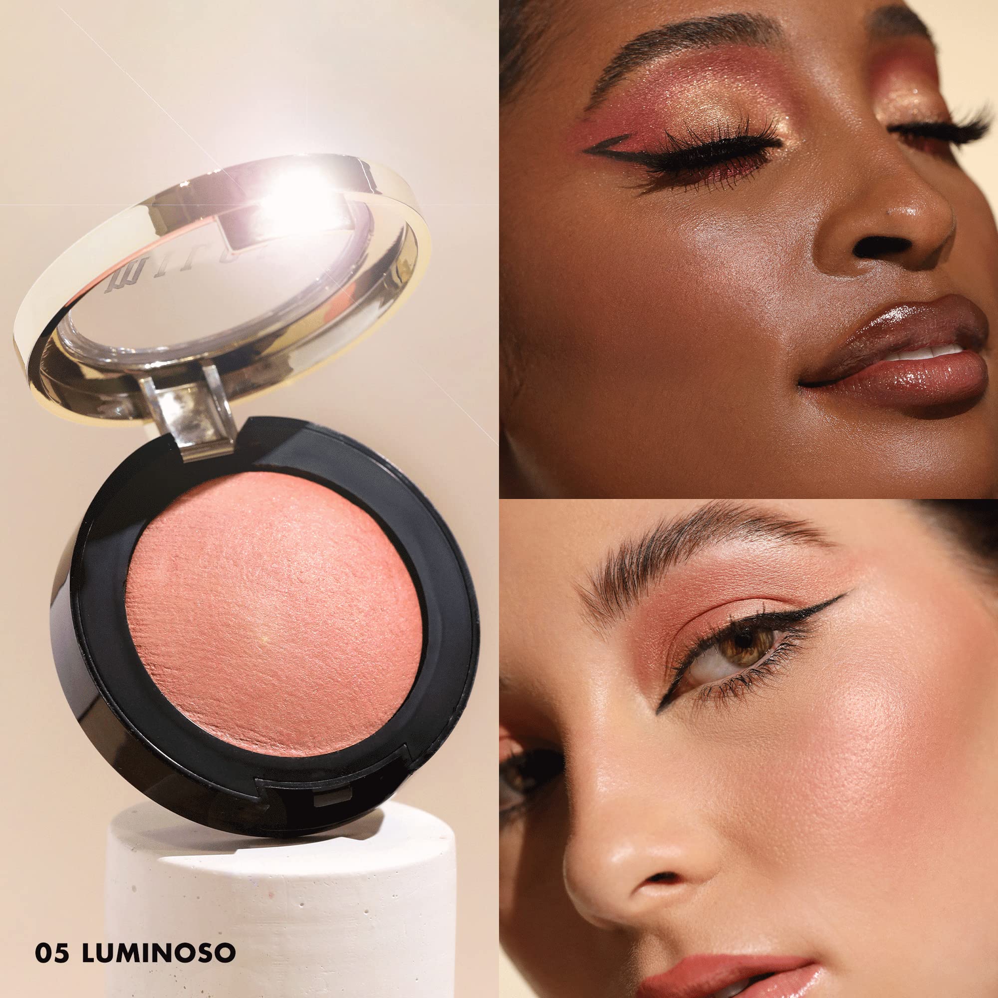 Milani Baked Blush - Luminoso (0.12 Ounce) Cruelty-Free Powder Blush - Shape, Contour & Highlight Face for a Shimmery or Matte Finish