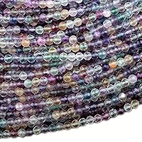 Natural Rainbow Fluorite Gemstone Micro Faceted Round Beads 15.5